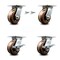 Service Caster 5 Inch High Temp Phenolic Swivel Caster Swivel Locks 2 Brakes SCC, 2PK SCC-35S520-PHRHT-BSL-2-SLB-2 - alternate 1